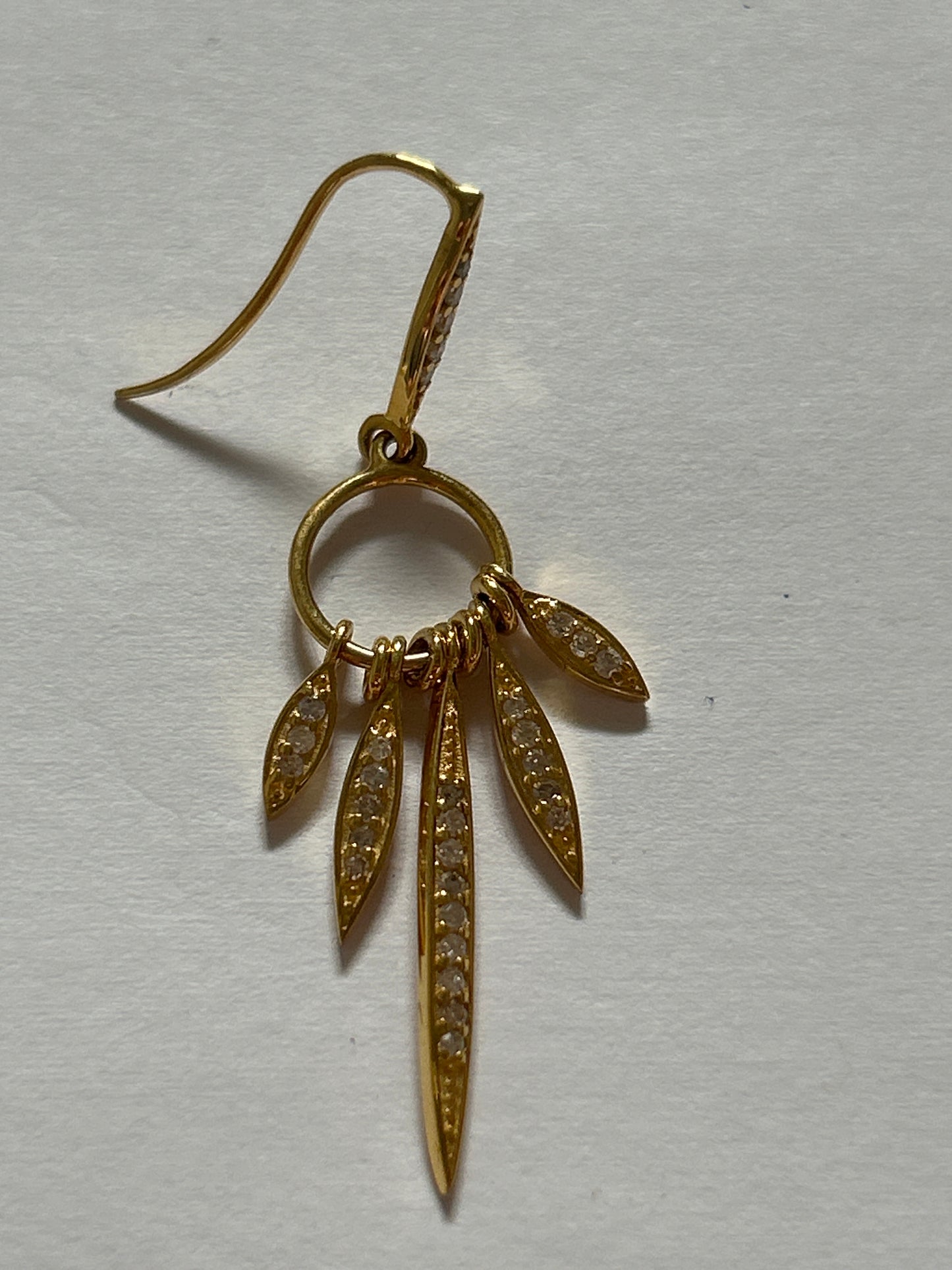 14K Gold Drop Earrings with Diamonds