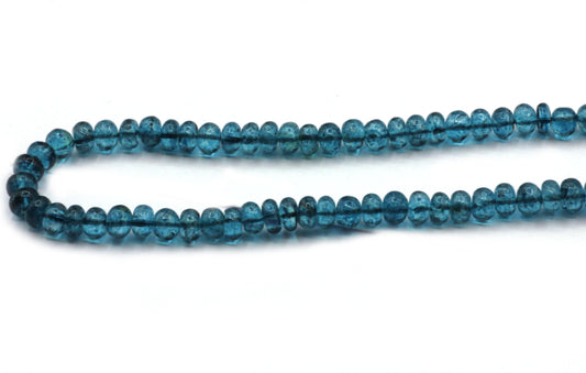Topaz, Mystic Blue Topaz Smooth Roundel Beads
