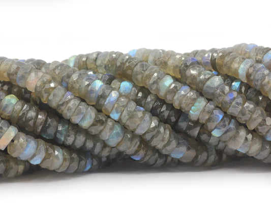 Labradorite Faceted Beads Rondelle, Faceted Beads
