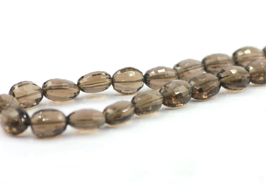 Smoky Quartz Faceted Oval Beads, Faceted Beads