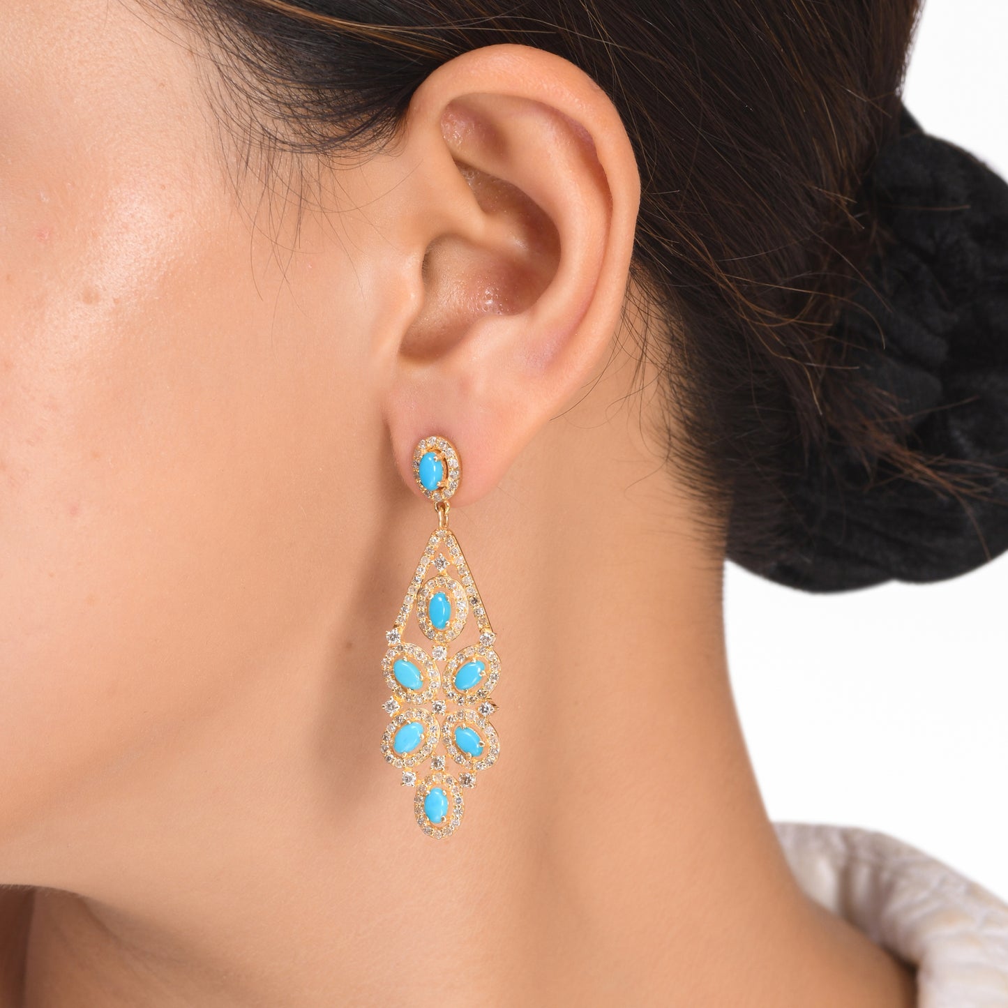14k Solid Gold Diamond Earring
