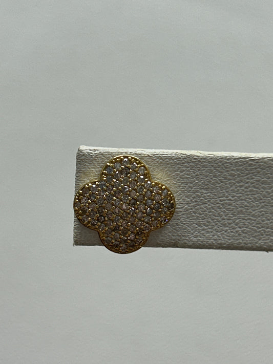 14k Solid Gold Diamond Earring