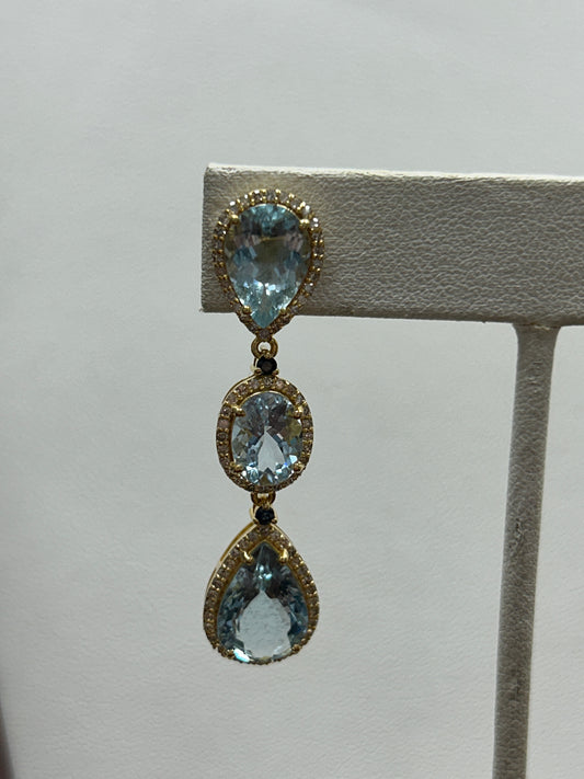 14k Solid Gold Diamond Earring