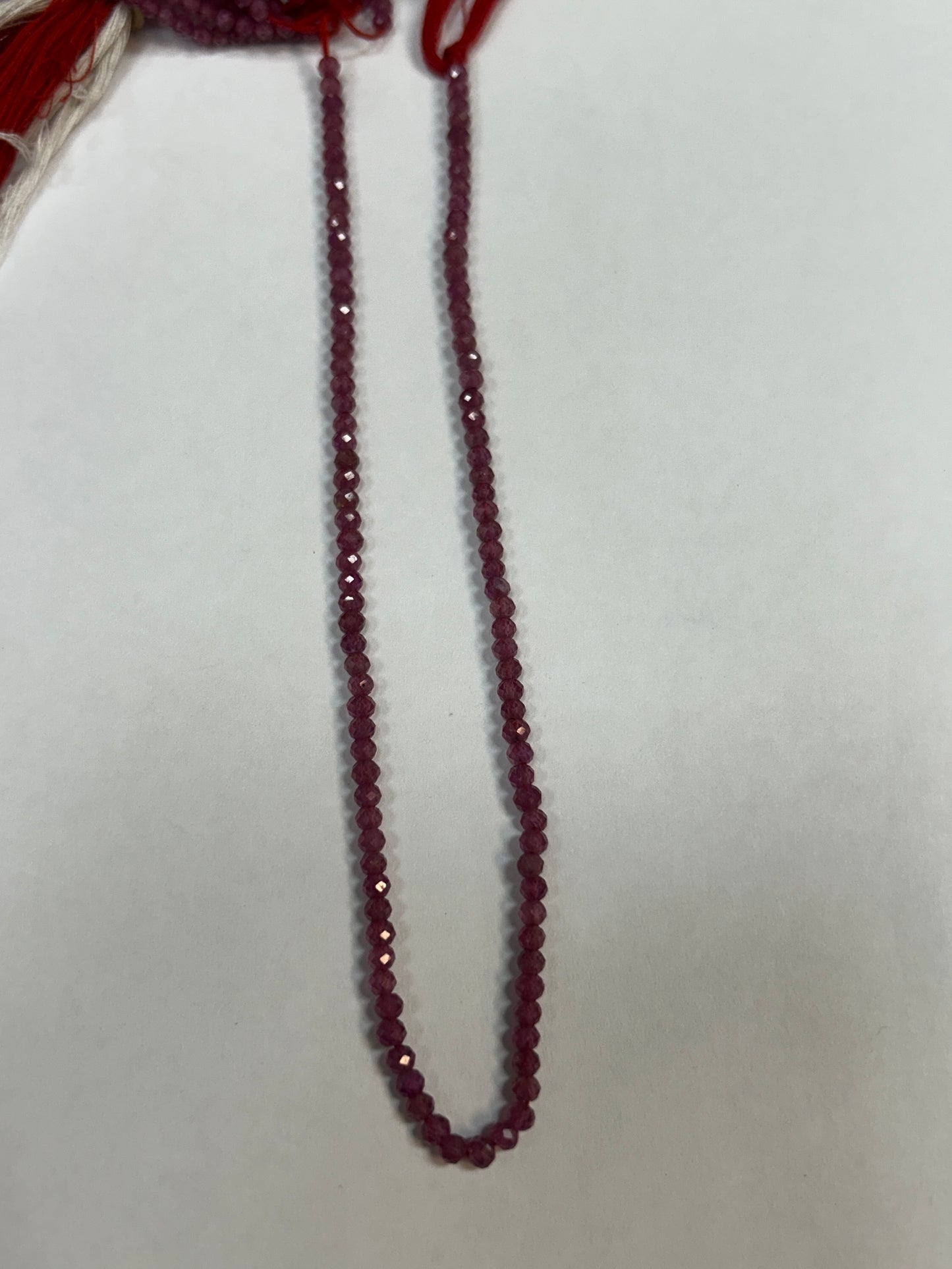 Ruby Glassfilled Faceted Round 3-4mm