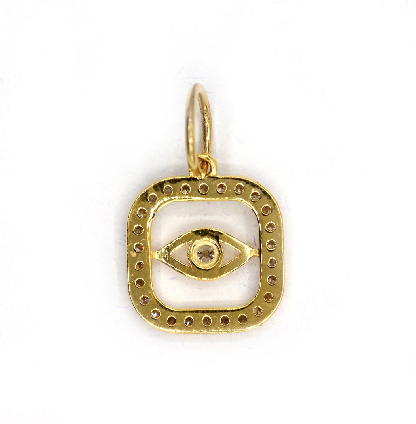 Square 14k Solid Gold Diamond Pendants.