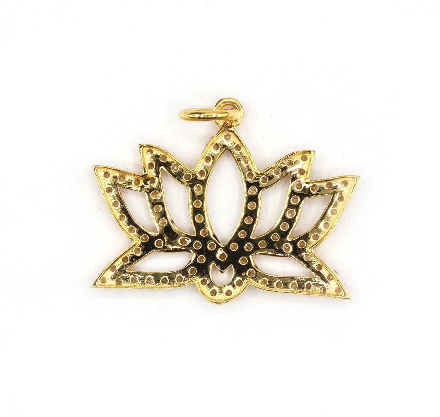 Lotus 14k Solid Gold Diamond Pendants.