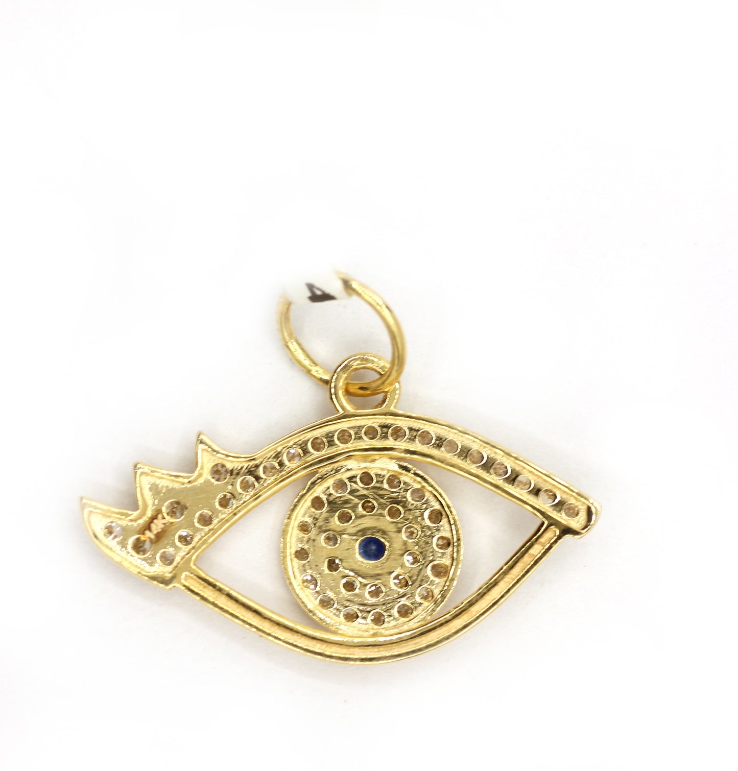 Evil Eye 14k Solid Gold Diamond Pendants.
