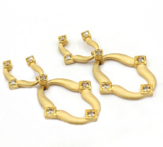 14k Solid Gold Diamond Earring