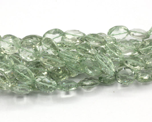 Amethyst, Green Amethyst Oval faceted Bead, Size 18x11 mm