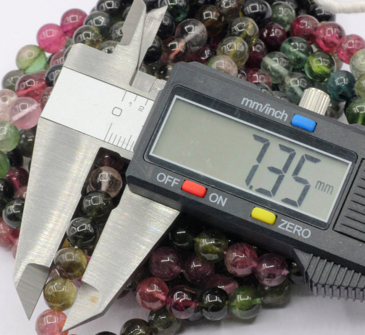 Tourmaline, Multi tourmaline round Smooth Bead