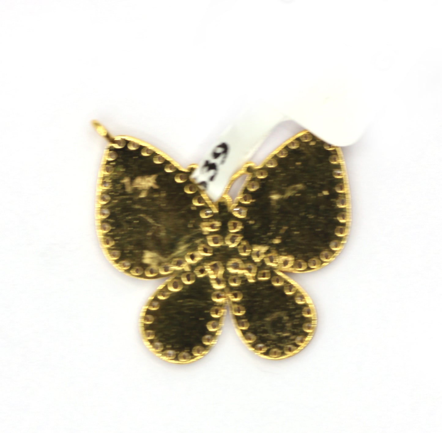 Butterfly 14k Solid Gold Diamond Pendants.