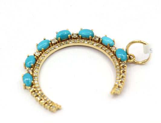Moon 14k Solid Gold Diamond Pendants.