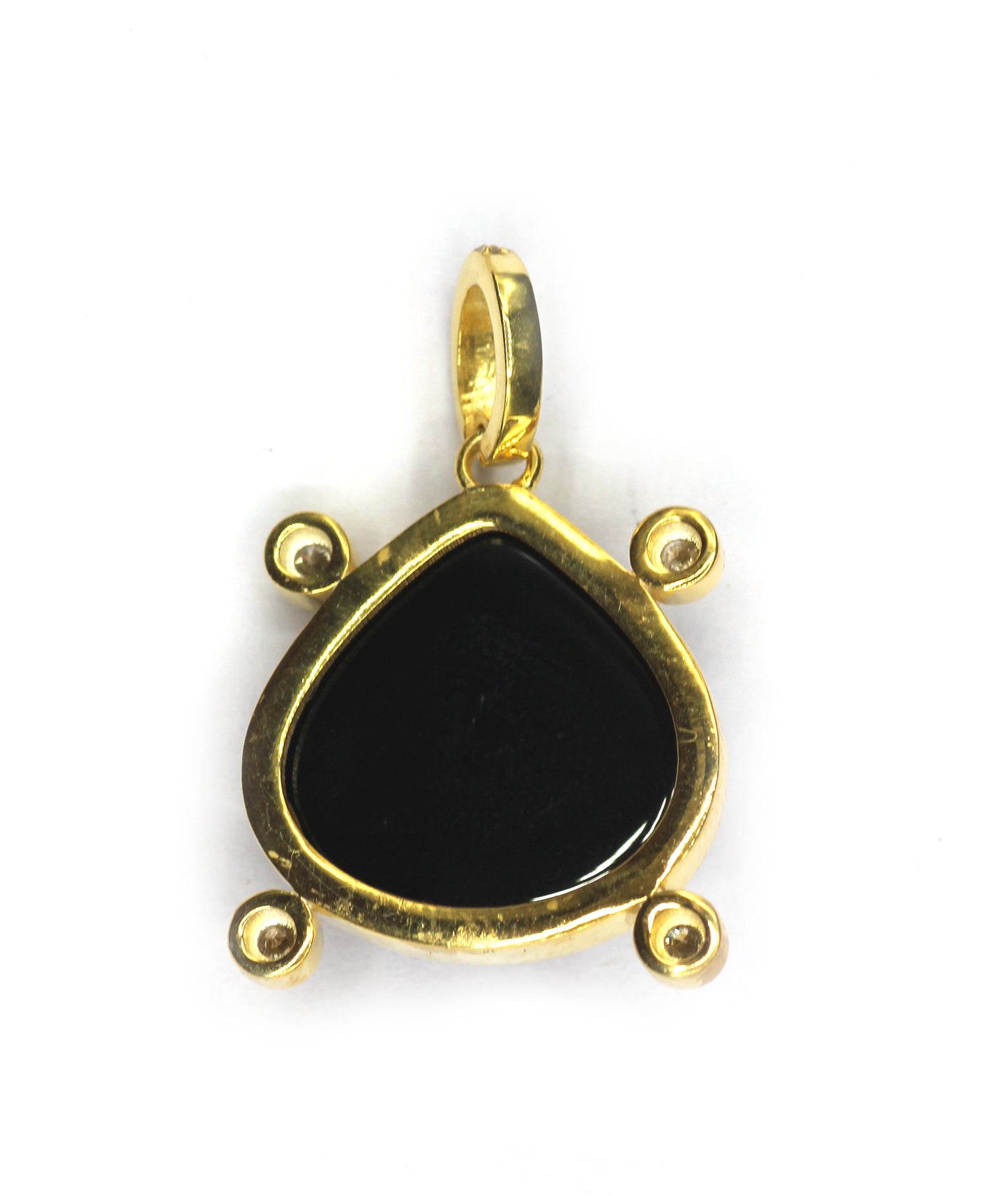 Pear Silver Pave Diamond Pendant