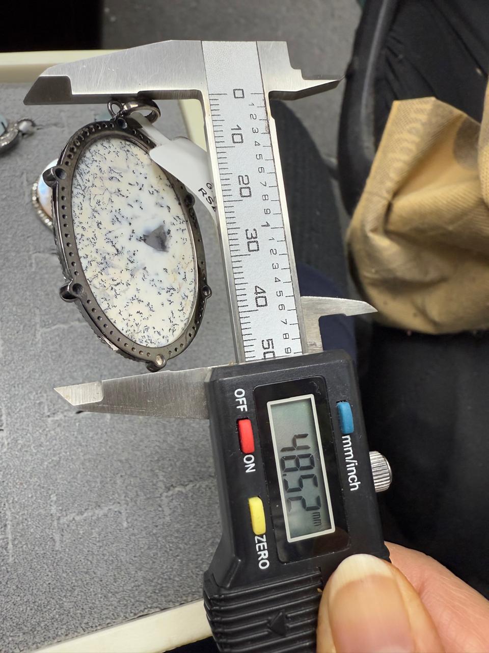 Dendrite Opal Diamond Pendant