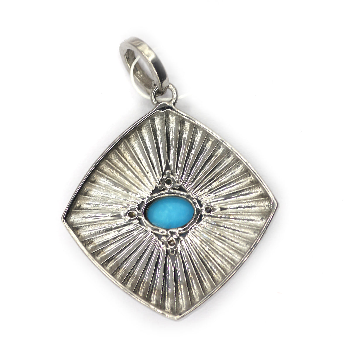 Turquoise sterling silver Diamond pendant