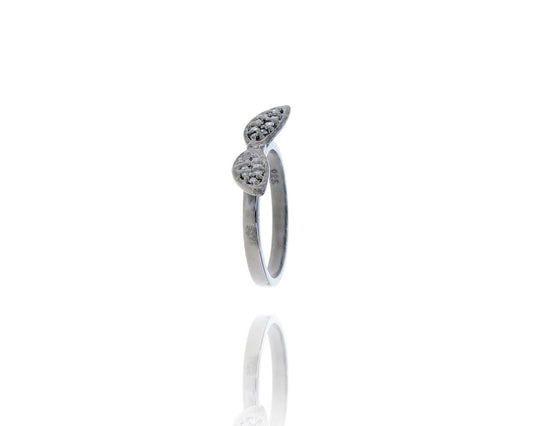 Diamond and Silver Black Rhodium Finish Ring