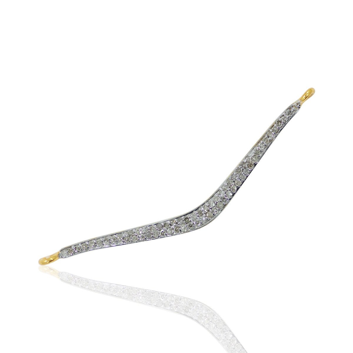 14k Solid Gold Arc Shape Diamond Charm