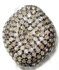 Nugget Shape Silver Ruby Beads