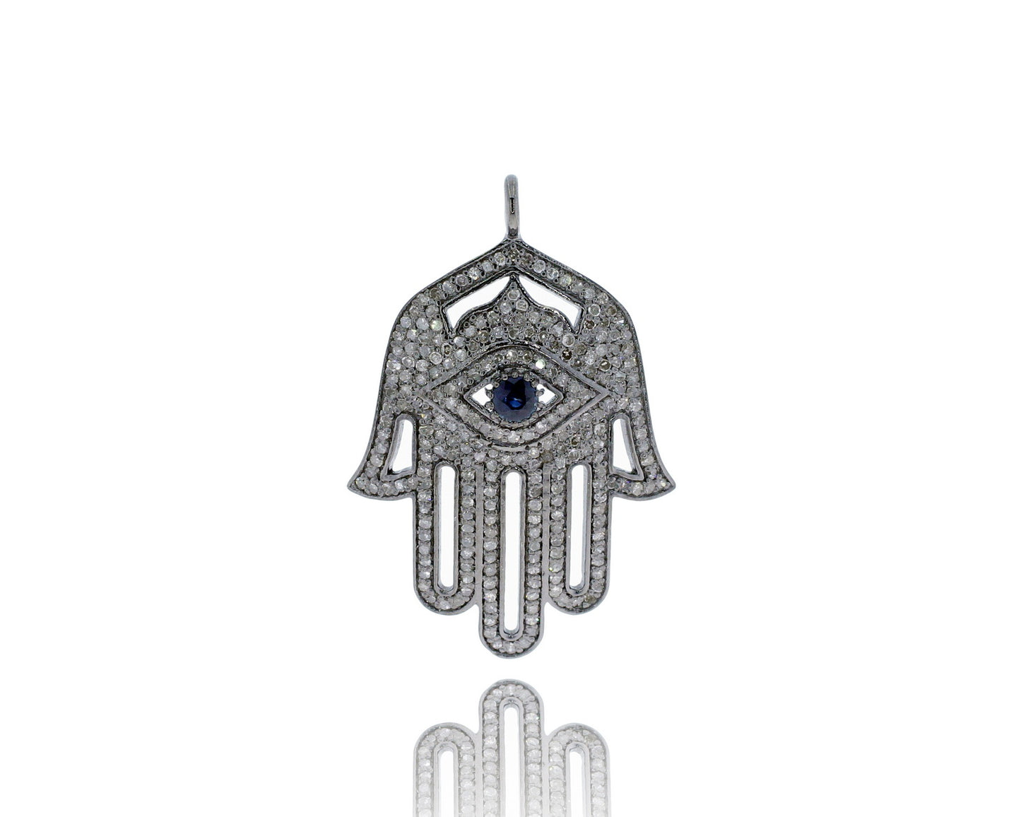 HAMSA HAND PAVE DIAMOND PENDANT
