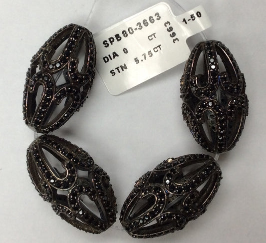 Roundel Black Spinel Bead