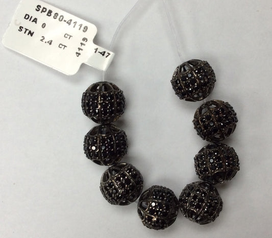 Round Black Spinel Bead