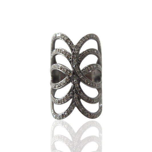 Diamond Barrel Loop Diamond Ring