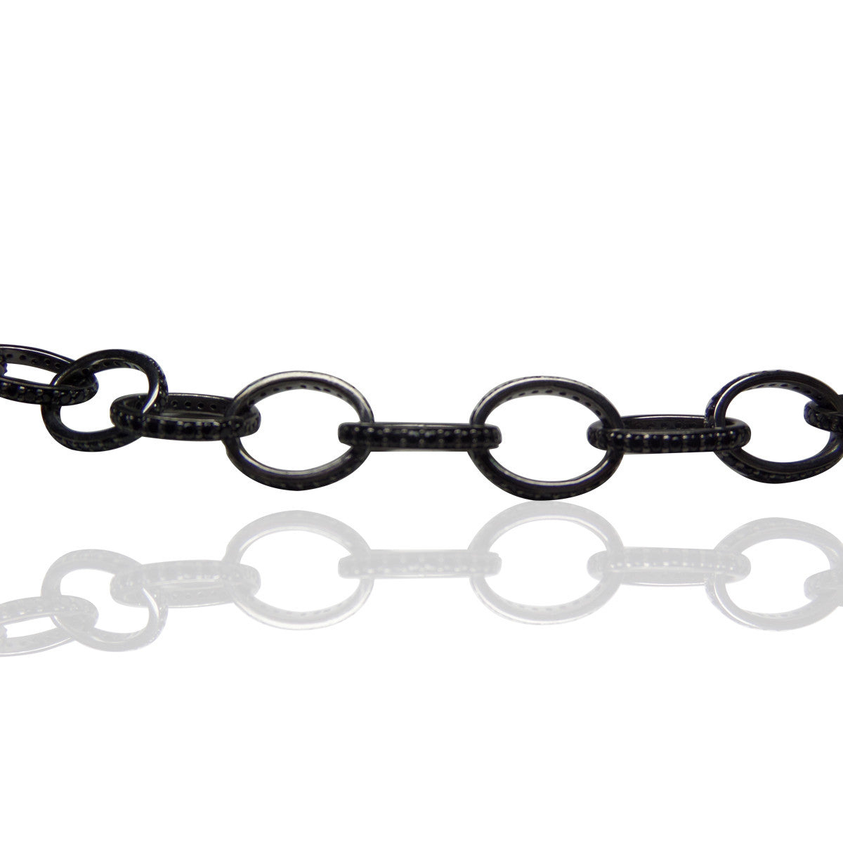 Black Spinel Link Chain Necklace