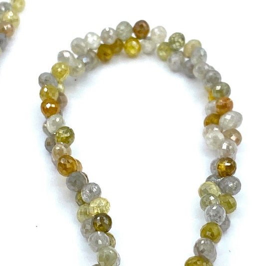 Multi Color Diamond Beads Faceted Tear drop Top side drilled, 16” strand