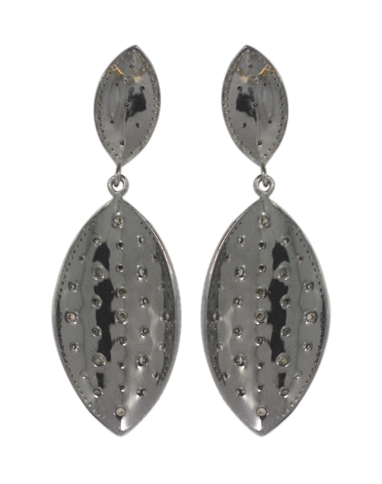 Diamond Silver Earring .925 Oxidized Sterling Silver Diamond Earring, Genuine handmade pave diamond Earring