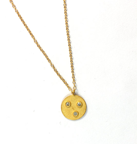 Round Diamond Pendants. Genuine handmade pave diamond Pendant
