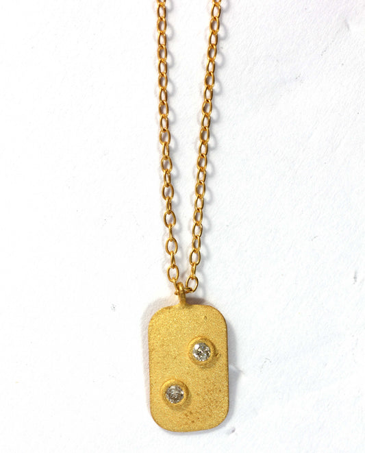 Rectangle Diamond Pendants. Genuine handmade pave diamond Pendant