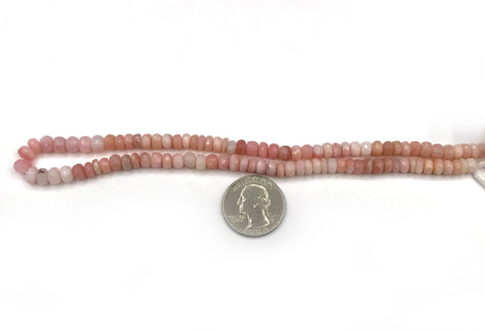 Opal, Pink Opal Roundel Beads Facetted 6 mm