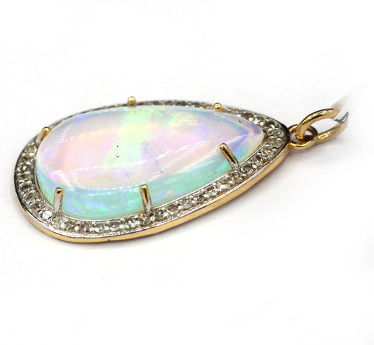 Solid 14k Gold Pear Diamond Pendants. 14k Solid Gold Diamond Pendants.