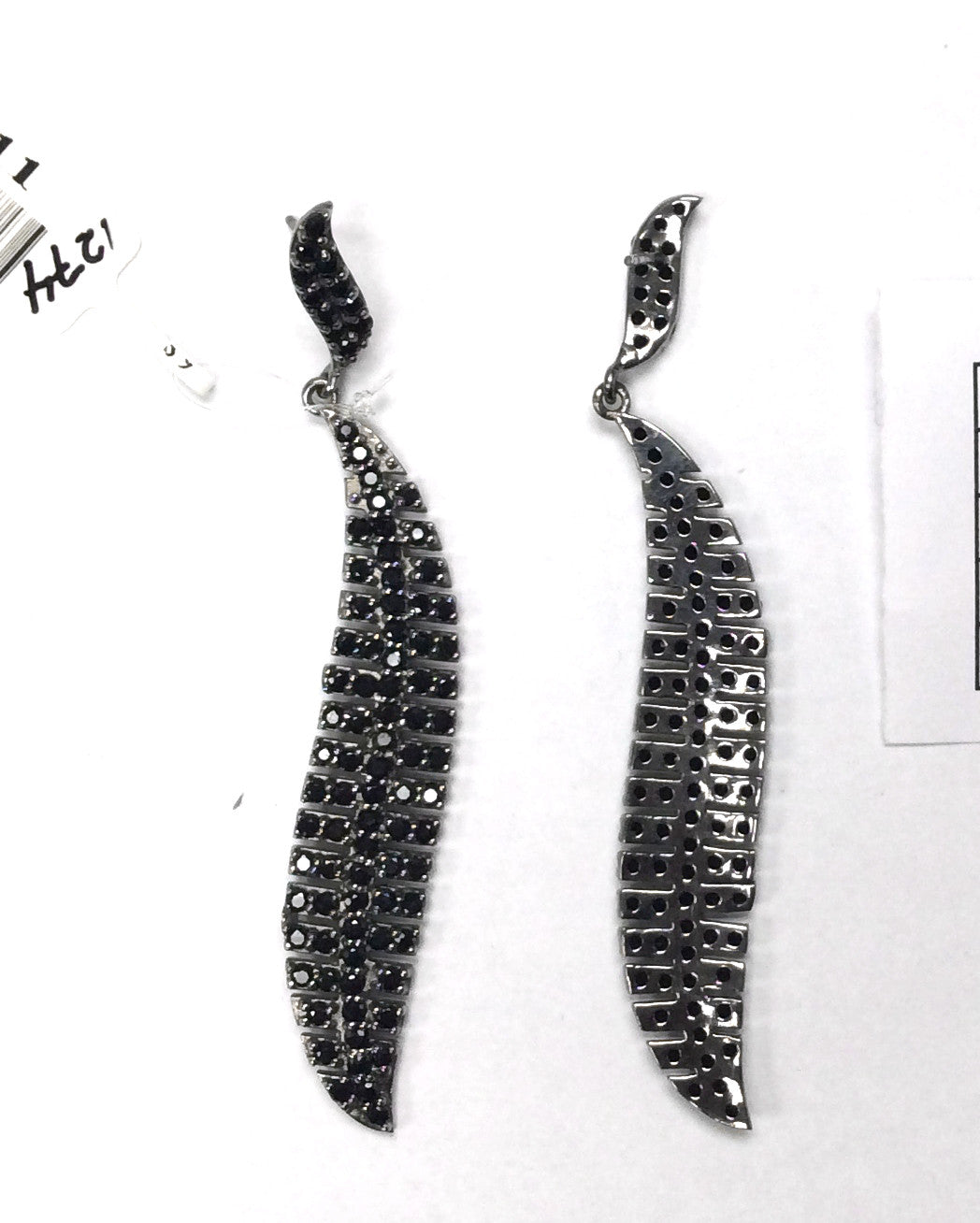 Black Spinel Silver Earring