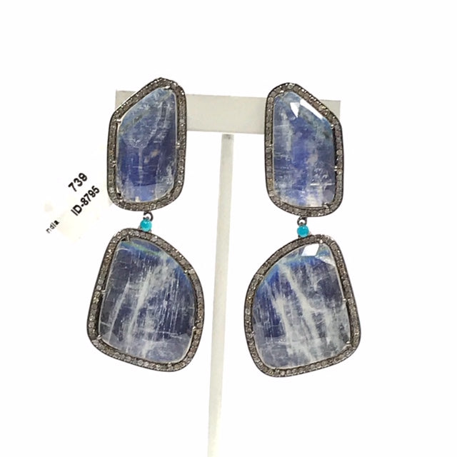 Rainbow Moonstone Rosecut Slice Diamond