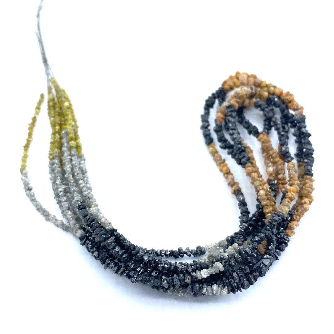 Multi Color Diamond Beads Chips Nuggets 15” strand