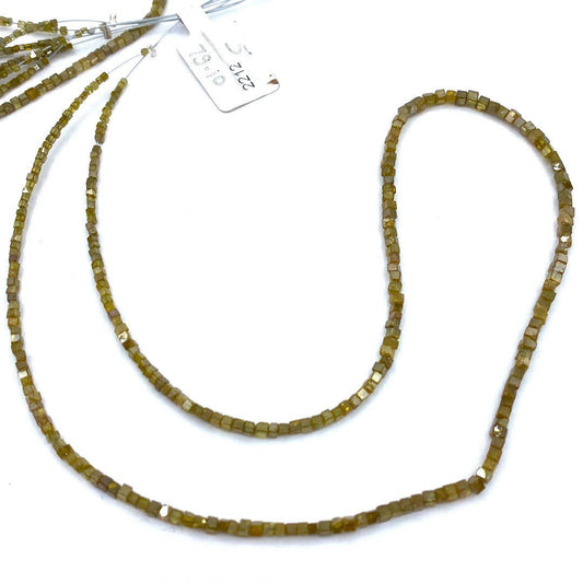 Yellow Diamond Beads Square, 15 inch strand,Natural Golden Yellow Diamond Cubes,