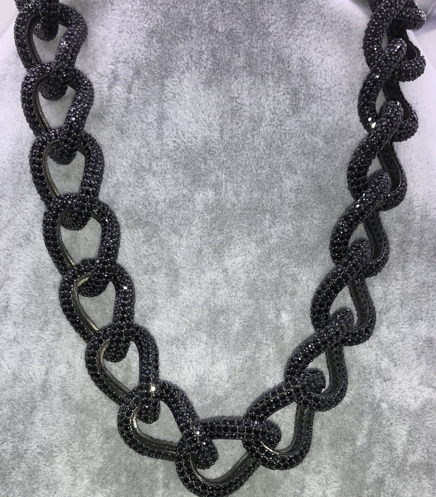 Black Spinel Link Chain Necklace