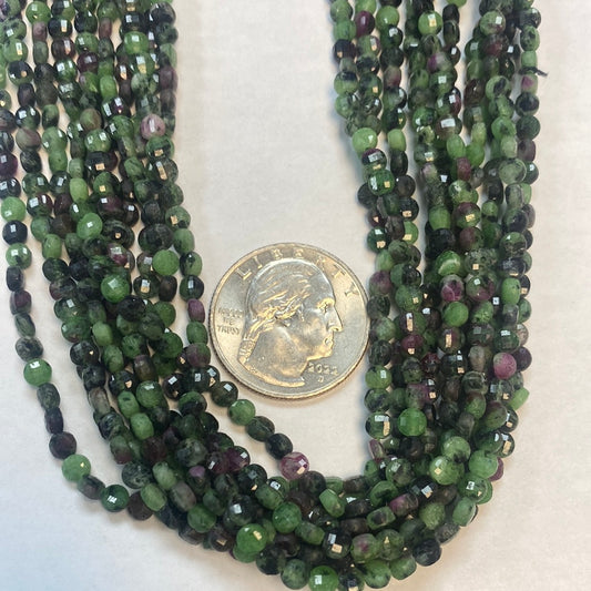 Zosite, Ruby Zosite Coin Facetted, Coin Facetted, Beads