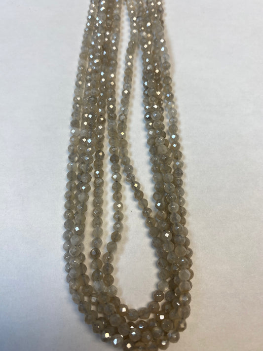 MOONSTONE COATED BEADS ROUND FACETED 3-4MM