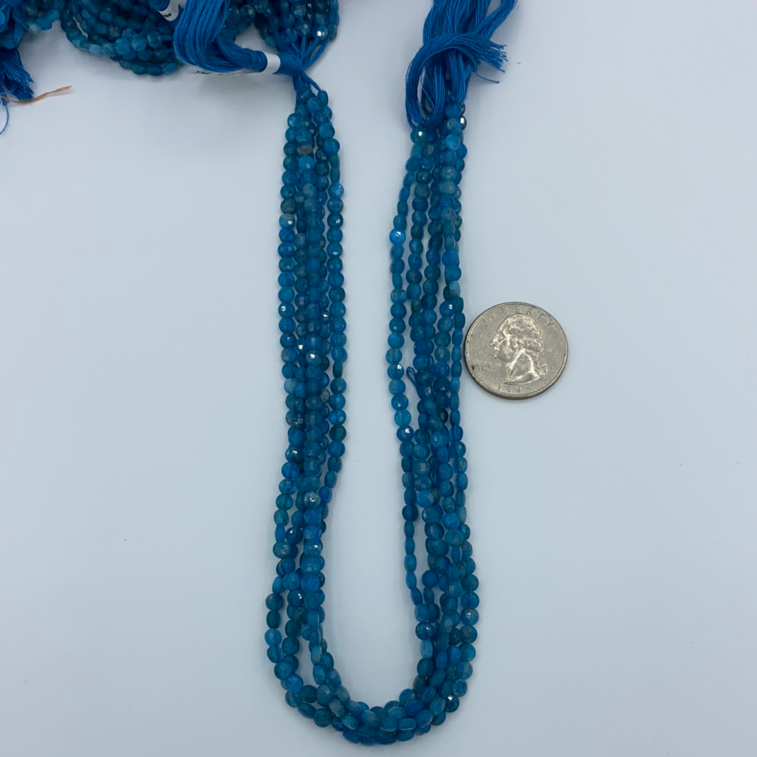Apatite, Neon Apatite faceted beads coin, beads coin,beads, coin