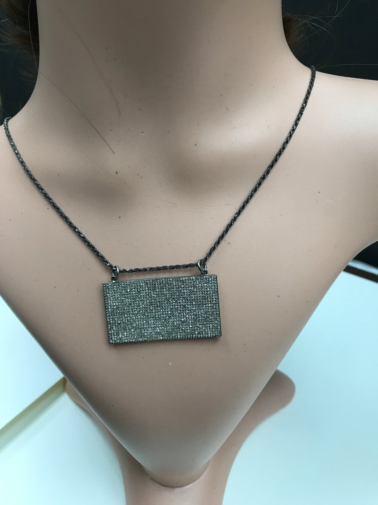Rectangle Shape Diamond Charm