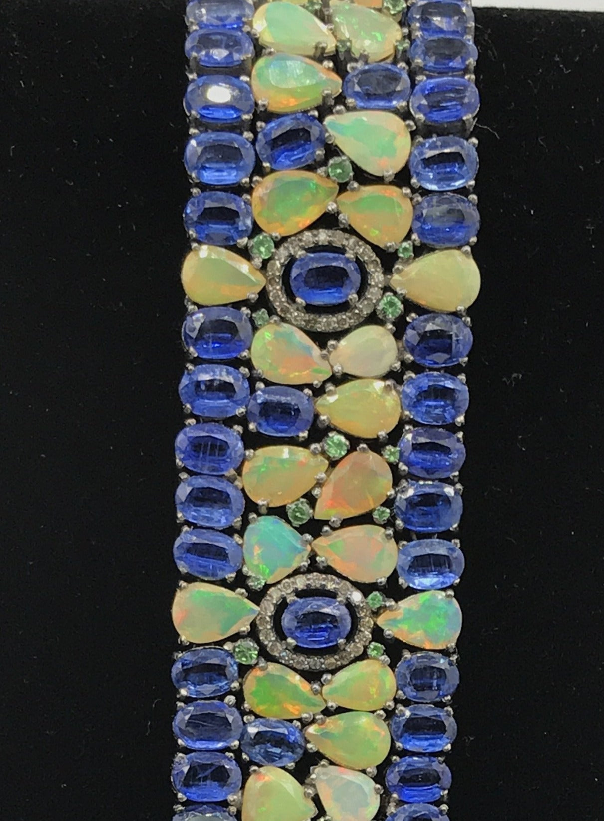 Opal and Blue Kynite Designer Bracelet with Diamond