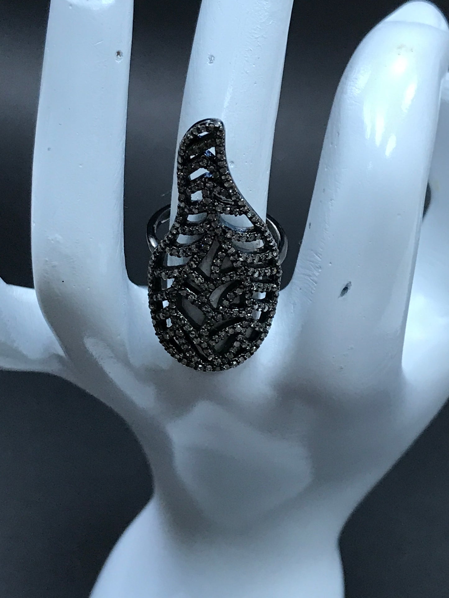 Diamond Full Leaf Shape Diamond Ring