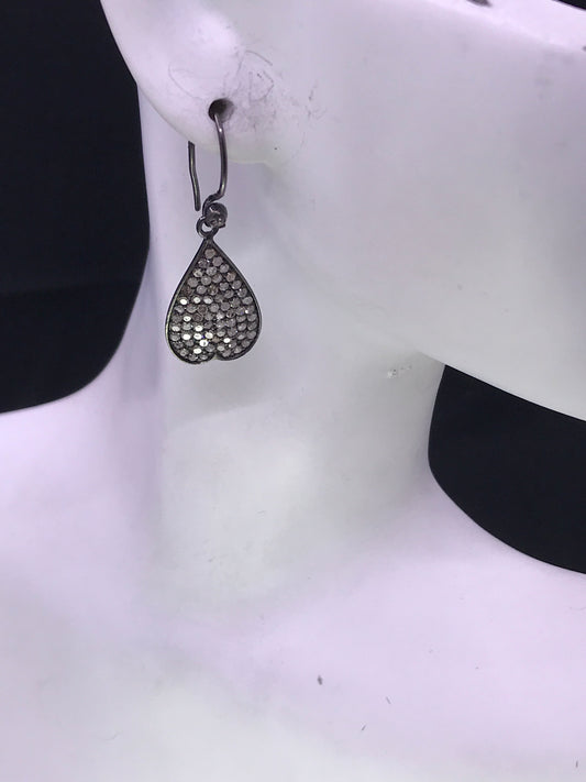 Silver and Diamond Pave EARRINGS