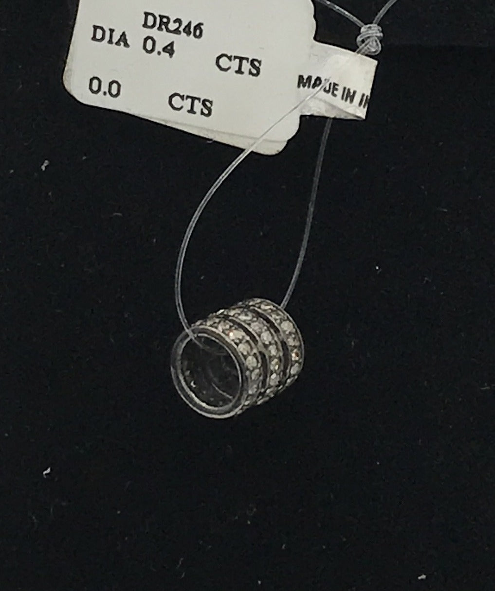 Cylindrical shape pave diamond beads