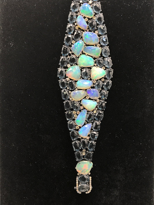Opal and Diamond Designer Bracelet