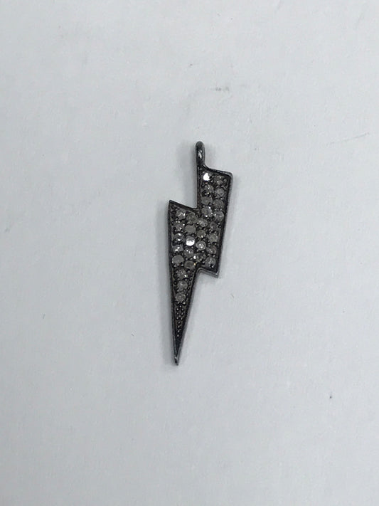 Pave Diamond Pendant, Pave Lighting Bolt Pendant,Diamond Lighting Bolt Charm,0.90''(8 x 22 mm)