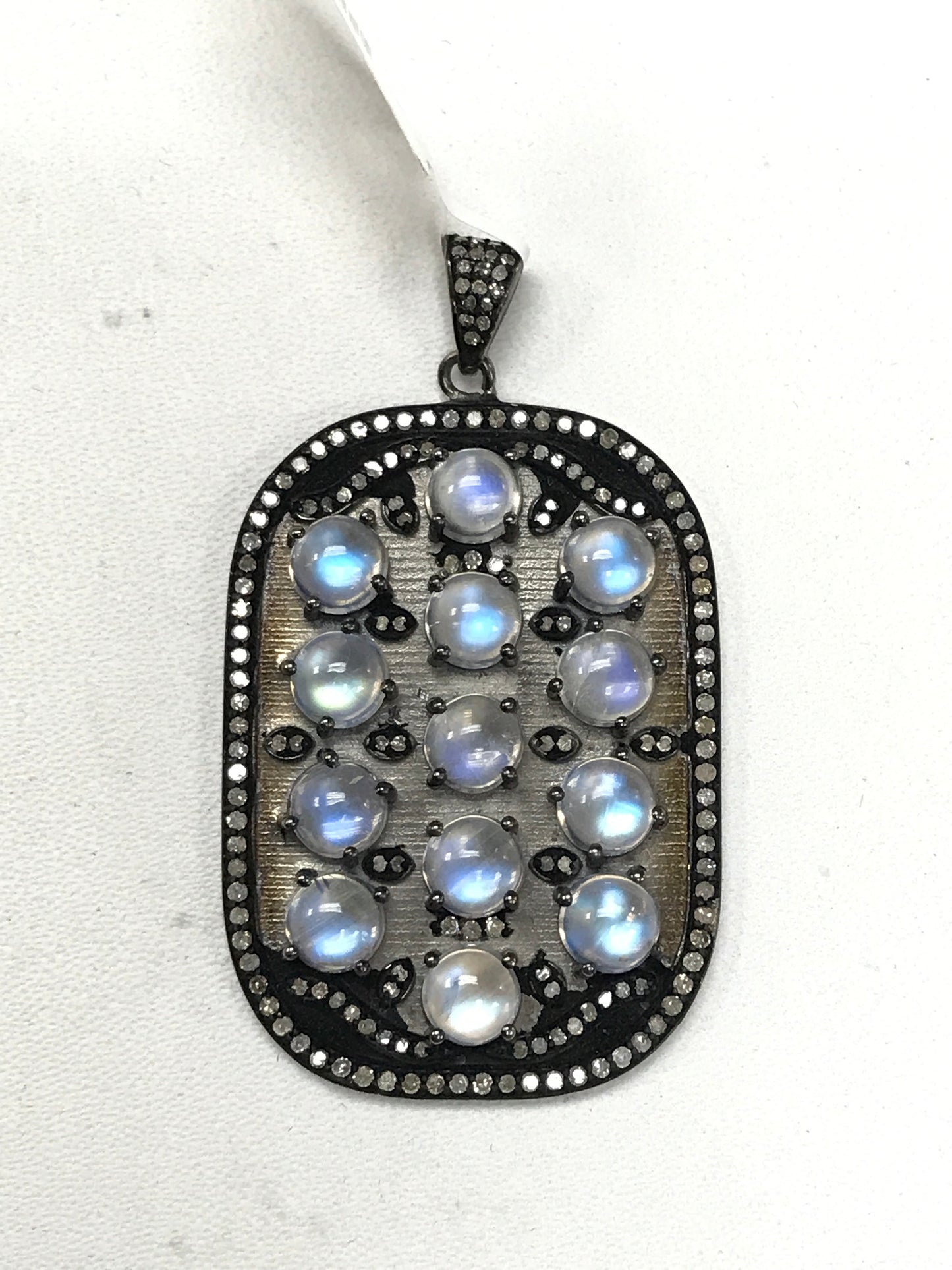 Rectangular (Curve Edges) Diamond Pendants & Charms with Embedded Stones