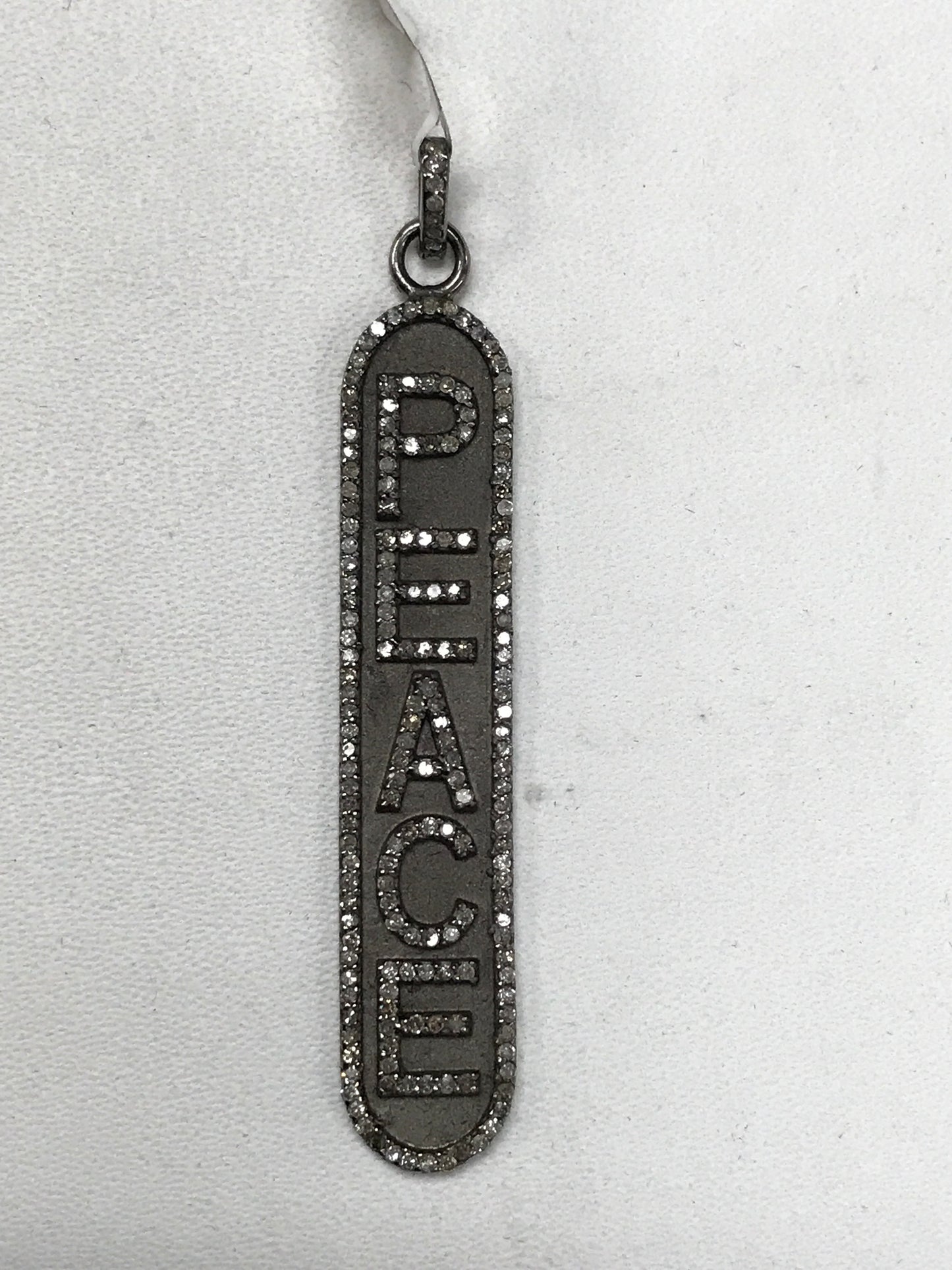 Peace Oval Diamond Pendants & Charms